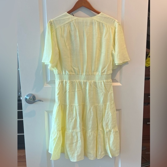 NWT Scotch & Soda Yellow Midi Length Paneled Dress Gathering Details - Picture 9 of 16